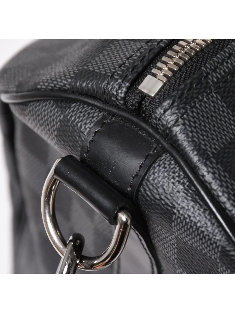 Louis Vuitton Boston Keepall Bandouliere 45 Damier Graphite Black Silver